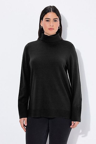 Ulla Popken Strickpullover Rollkragenpullover breite Rippbündchen Langarm günstig online kaufen