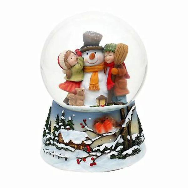 Sigro Schneekugel mit Spielwerk Schneemann mit Kindern 10 x 10,5 x 14,5 cm günstig online kaufen