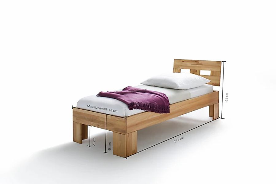Home affaire Massivholzbett »Modesty I Bett mit robustem Fußgestell in Wink günstig online kaufen
