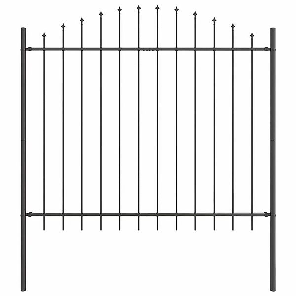 vidaXL Gartenzaun Grau 680 x 125 cm Pulverbeschichteter Stahl 3360108 günstig online kaufen