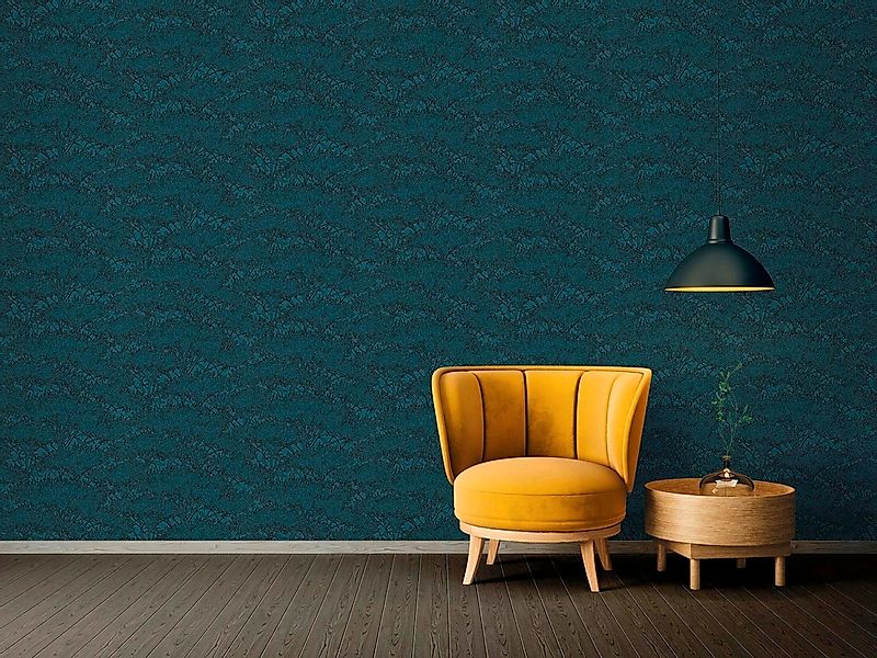 Bricoflor Petrol Tapete mit Blumenmuster Moderne Tapete mit Blumen Ideal fü günstig online kaufen