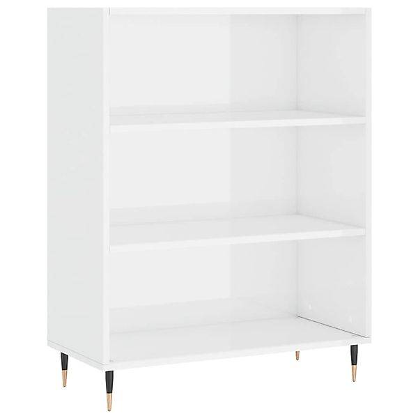 vidaXL Bücherregal Bücherregal Hochglanz-Weiß 69,5x32,5x90 cm günstig online kaufen