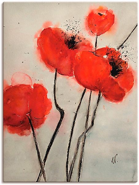 Artland Wandbild »Roter Mohn« Blumen 1 Stk. tlg. als Leinwandbild, Poster i günstig online kaufen
