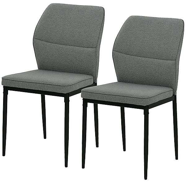 HOMCOM Set von 2 Gepolsterten Samt Esszimmerstühlen mit Ergonomischer Rücke günstig online kaufen