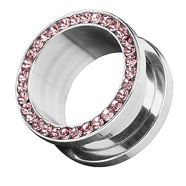 Taffstyle Plug Piercing Edelstahl Zirkonia Kristall, günstig online kaufen