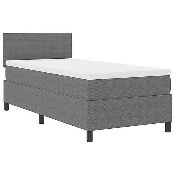 vidaXL Bett Boxspringbett mit Matratze & LED-Licht Grau 90x200 cm Cord-Stof günstig online kaufen