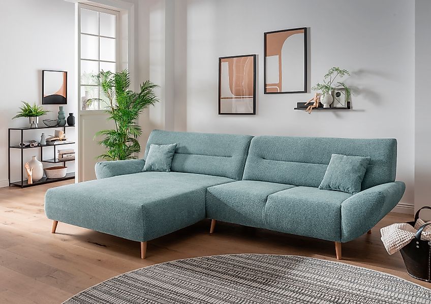 INOSIGN Ecksofa »Drago, elegant und zeitlos, komfortabel, Holzfuß, L-Form«, günstig online kaufen