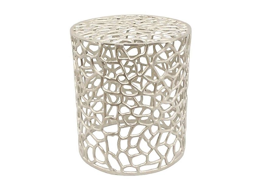 Casa Moro Beistelltisch Metall Tisch Dila Silber rund Designer Couchtisch S günstig online kaufen