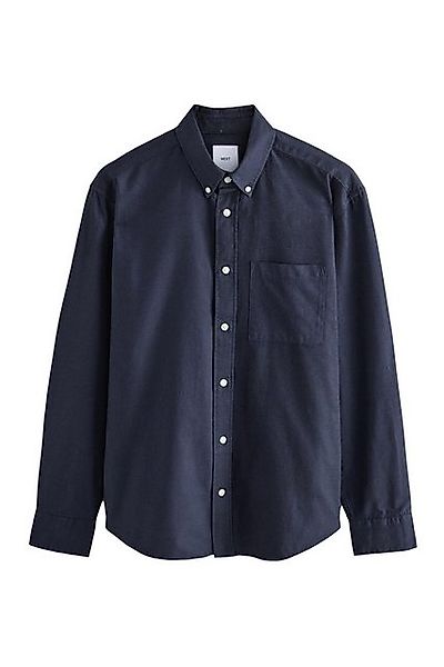 Next Langarmhemd Angerautes, langärmeliges Oxford-Hemd (1-tlg) günstig online kaufen