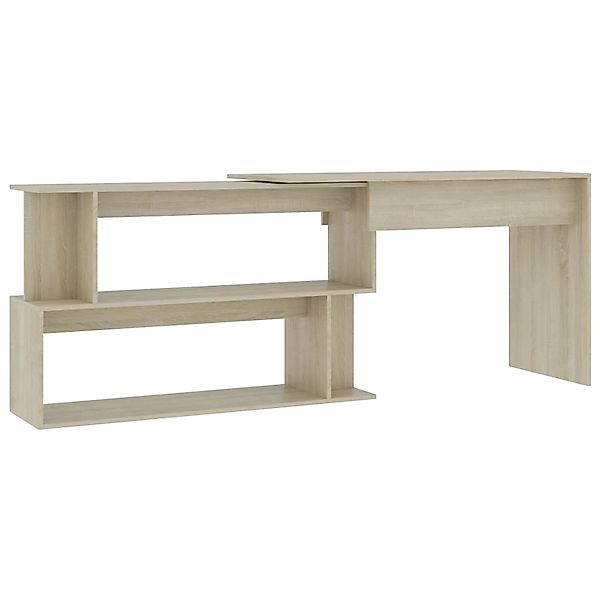 vidaXL Eckschreibtisch Sonoma-Eiche 200x50x76 cm Holzwerkstoff 801101 günstig online kaufen