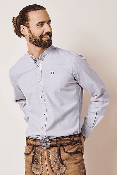 KRÜGER BUAM Trachtenhemd Herrenhemd 'Laurine' mit Stehkragen 913862, Blau günstig online kaufen