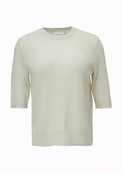 comma casual identity Kurzarmshirt Kurzarmpullover aus Alpakamix Rippblende günstig online kaufen