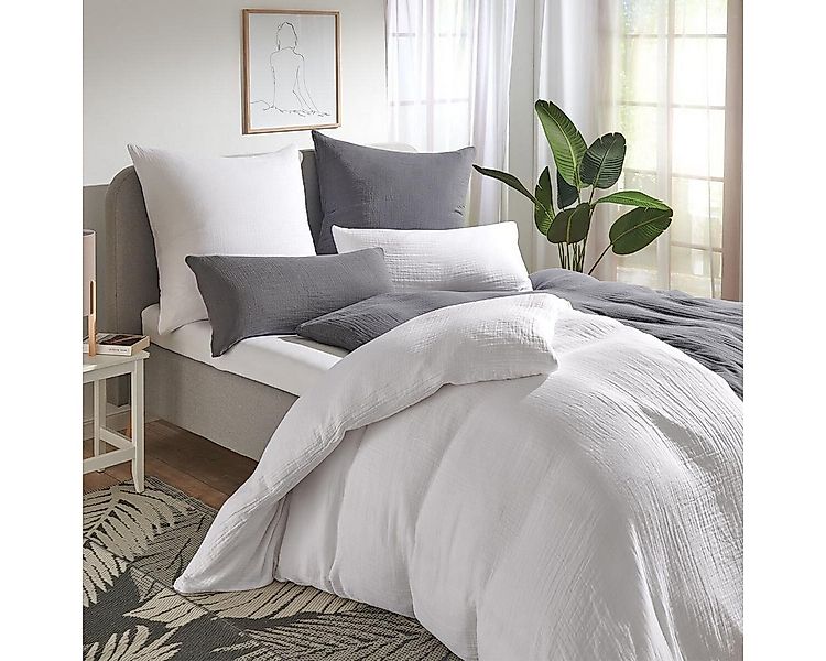 TRAUMSCHLAF Bettwäsche Delya Uni Musselin, Musselin, 3 teilig, luftig, leic günstig online kaufen