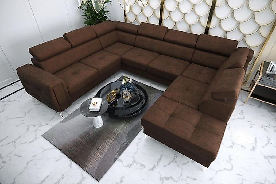 Xlmoebel Ecksofa Neues braunes Leder-Sofa in modernem Design - Wohnlandscha günstig online kaufen