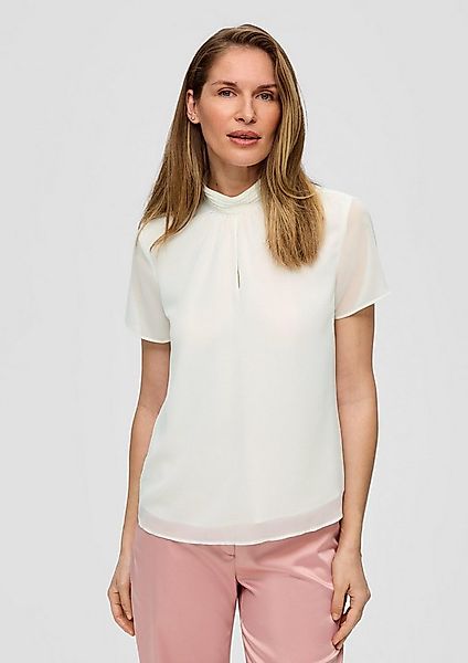 s.Oliver Kurzarmbluse Bluse Hochgeschlossene Chiffonbluse günstig online kaufen