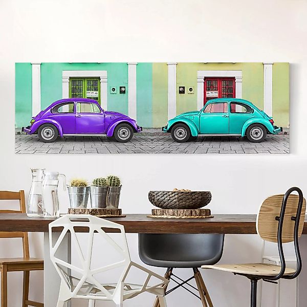 Leinwandbild - Panorama Beetles Lila-Türkis günstig online kaufen