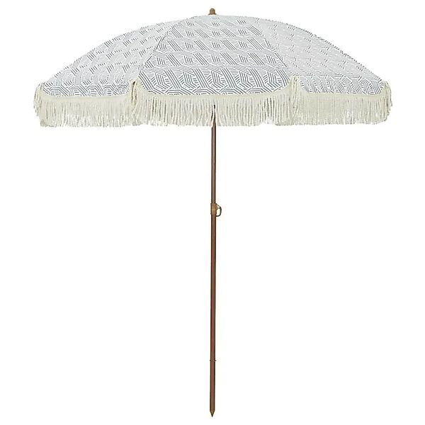 vidaXL Sonnenschirm Grau und Weiß Ø 160 x 195 cm Stahl 42006681 günstig online kaufen