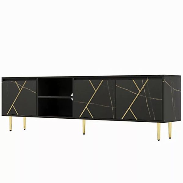 Celya TV-Schrank mit 3 Türen für 90-Zoll-Fernseher 200x35x60cm günstig online kaufen