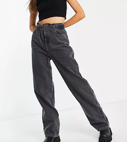 COLLUSION – x014 – Weite Dad-Jeans in Schwarz im Stil der 90er mit Gürtel günstig online kaufen