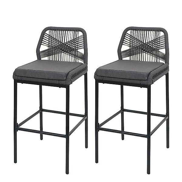 MCW Barhocker O21 2er-Set Anthrazit Kissen Dunkelgrau günstig online kaufen