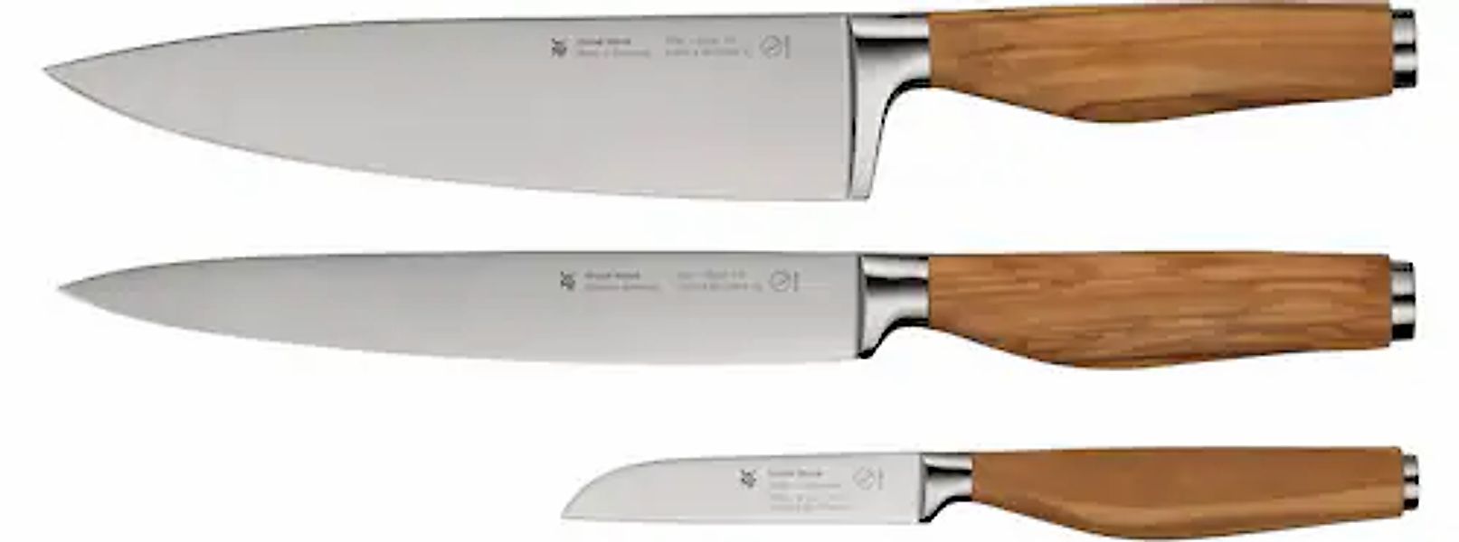 WMF Messer-Set »Grand Wood« 3-teilig, Olivenholzgriffe, Spezialklingenstahl günstig online kaufen