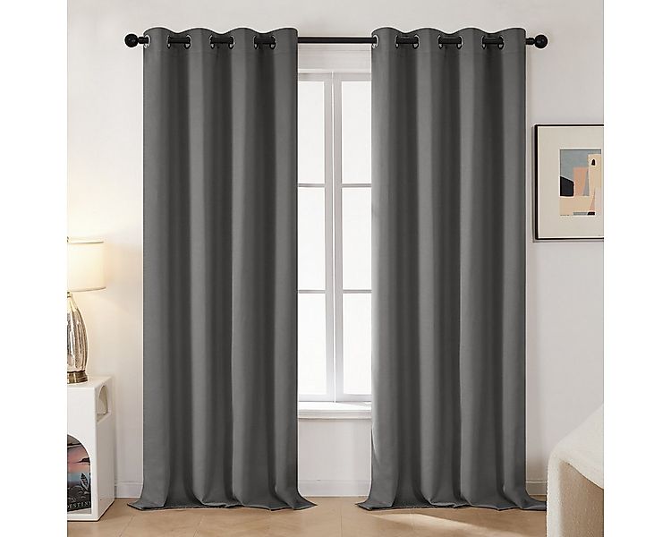 Deconovo Verdunkelungsvorhang Gardinen mit Ösen Blickdichte Vorhang Kältesc günstig online kaufen