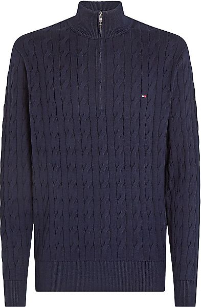 Tommy Hilfiger Half Zip Pullover Cable Navy - Größe L günstig online kaufen
