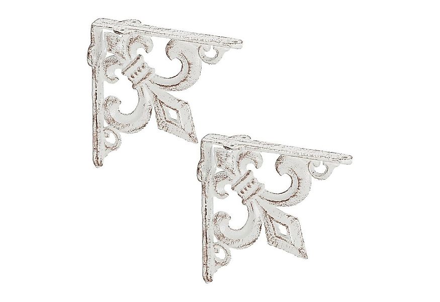 relaxdays Wandregalhalter Regalwinkel Gusseisen antik 2er Set, weiß günstig online kaufen