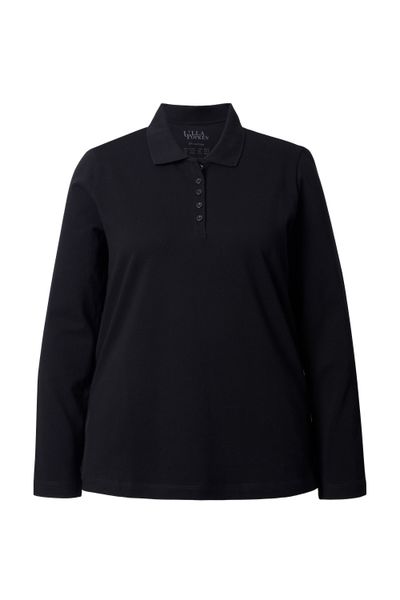 Ulla Popken T-Shirt Poloshirt Knopfleiste Polokragen günstig online kaufen