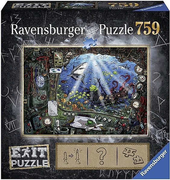 Ravensburger Puzzle EXIT, 4: Im U-Boot, 759 Puzzleteile, Made in Germany günstig online kaufen