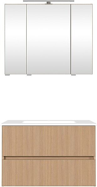 welltime Badmöbel-Set »Eixo«, 80 cm breit, Badmöbel mit LED-Beleuchtung günstig online kaufen