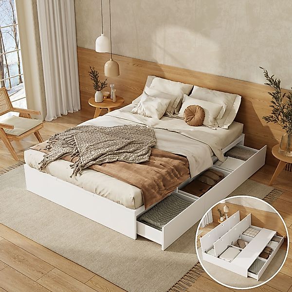 BlingBin Holzbett Stauraumbett Palettenbett Doppelbett Funktionsbett günstig online kaufen