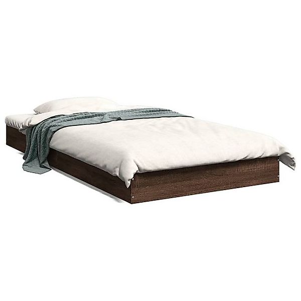 vidaXL Bettgestell, Bettrahmen Braun Eichen-Optik 90x190 cm Holzwerkstoff günstig online kaufen