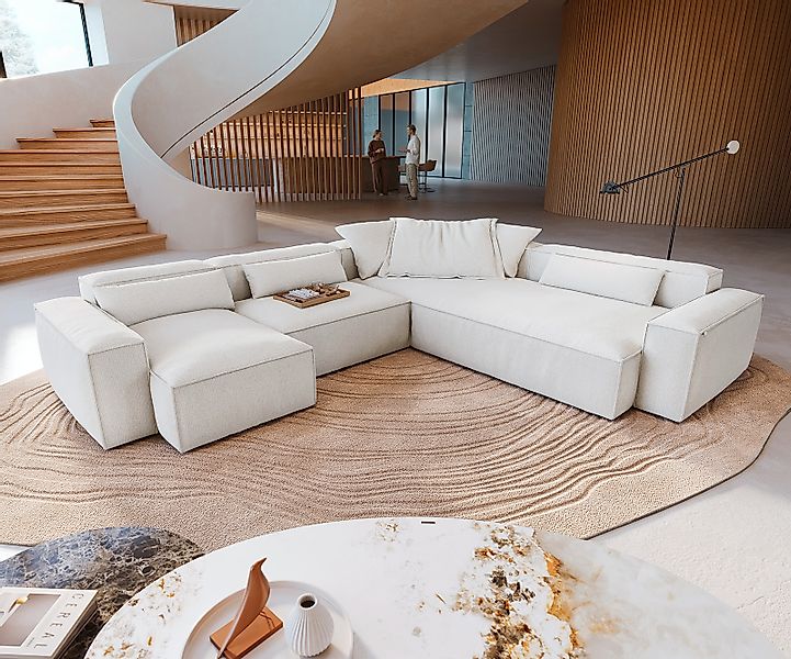 Wohnlandschaft Freestyle Cozy 360x290 cm Bouclé Soft Beige günstig online kaufen