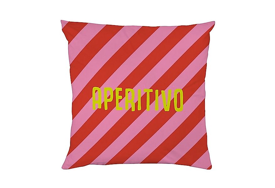 queence Dekokissen Aperitivo rot rosa gestreift, Beidseitig bedruckte Kisse günstig online kaufen