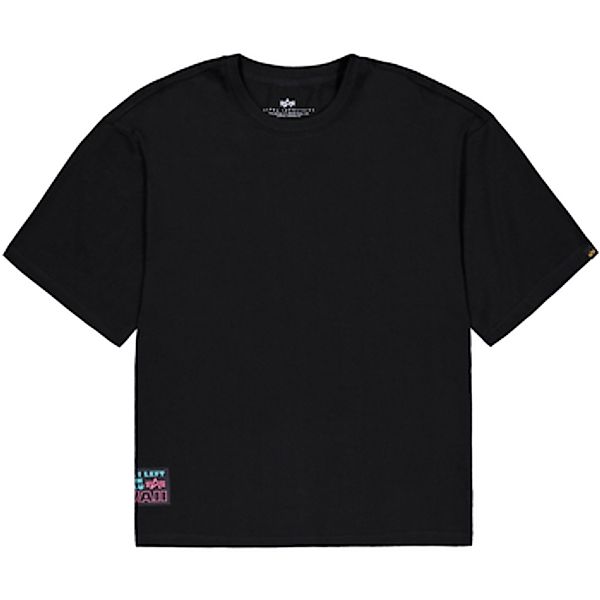 Alpha  T-Shirt Aloha Flower T Back Print - black günstig online kaufen
