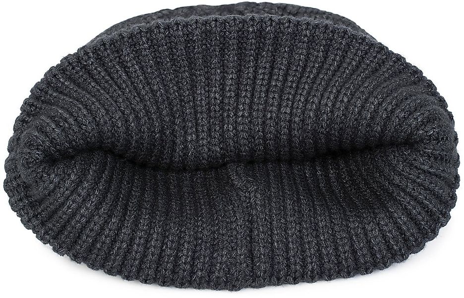 styleBREAKER Strickmütze Feinstrick Beanie Mütze mit Krempe (1-St) günstig online kaufen