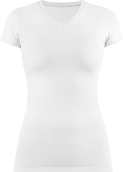 normani Kurzarmshirt Figurbetontes T-Shirt mit V-Ausschnitt günstig online kaufen