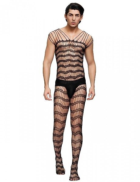 Lau-Fashion Lange Unterhose Bodystocking Netz Bänder günstig online kaufen