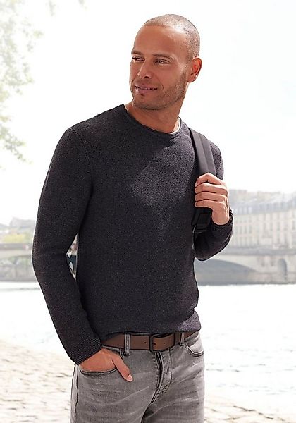 AUTHENTIC LE JOGGER Strickpullover mit Double-Layer Optik, Pullover aus rei günstig online kaufen