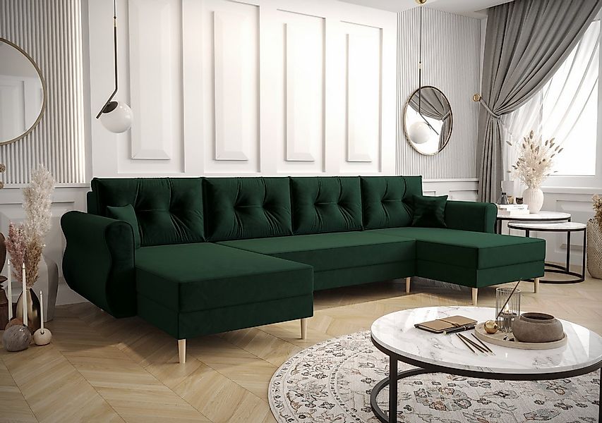 ALTDECOR Wohnlandschaft APOL-U, Couch mit Schlaffunktion, Stauraum Ecksofa günstig online kaufen