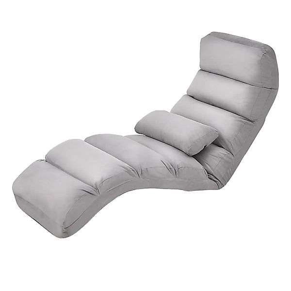 Costway Relaxliege Klappbar mit Schlaffunktion Bodensofa Grau günstig online kaufen