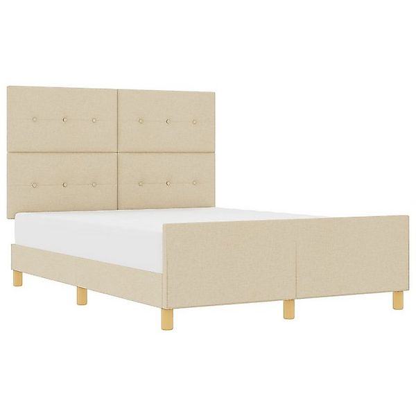 vidaXL Bett Bettgestell Creme 140x200 cm aus Stoff (1-tlg) günstig online kaufen