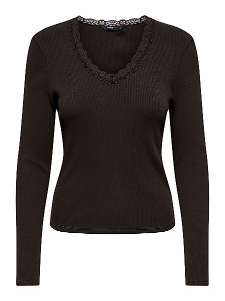 ONLY V-Shirt "ONLSARA SHARAI L/S V-NECK TOP JRS" Baumwollmischung, slim fit günstig online kaufen