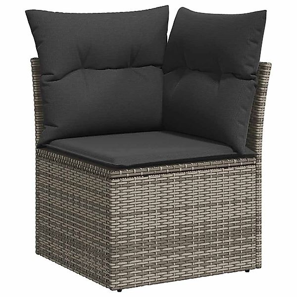 vidaXL Loungesofa Garten-Ecksofa mit Kissen Grau günstig online kaufen