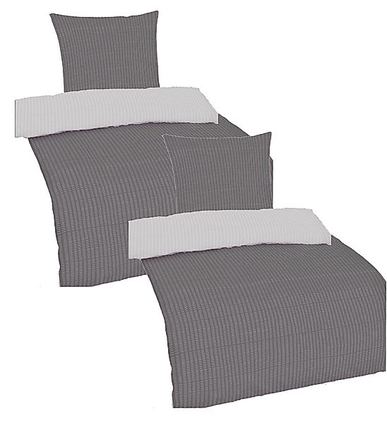 Casa Colori Bettwäsche Seersucker Wendebettwäsche135x200 Reißverschluss günstig online kaufen