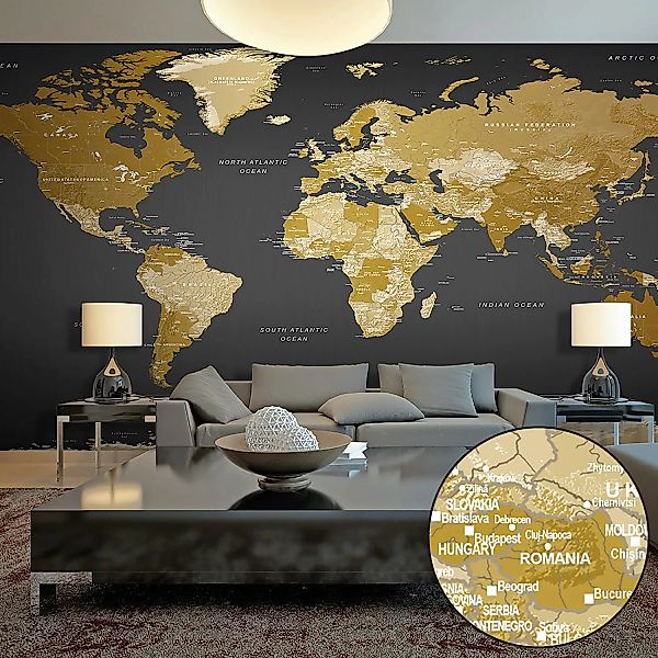 home24 Fototapete World Map: Modern Geography günstig online kaufen