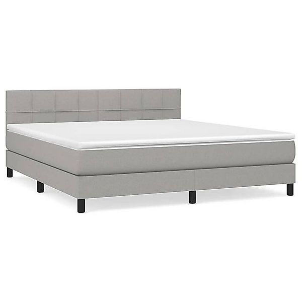 vidaXL Boxspringbett, Boxbett mit Matratze Hellgrau 180x200 cm Stoff günstig online kaufen