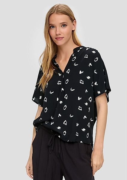 QS Kurzarmbluse Bluse Viskosebluse mit All-over-Print günstig online kaufen