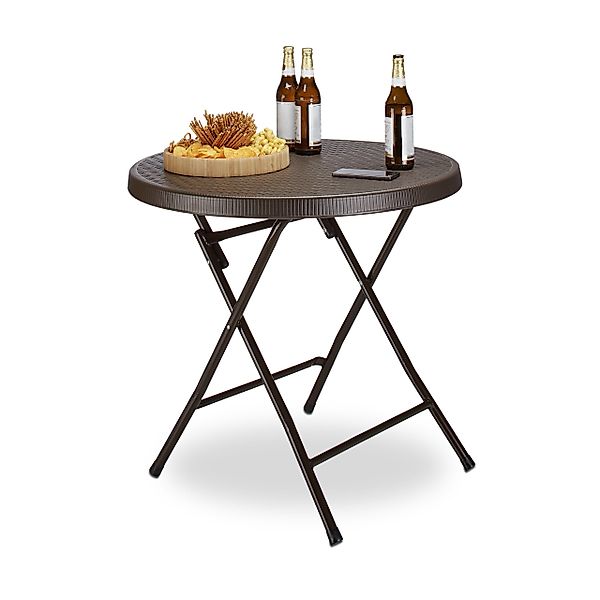 relaxdays Klapptisch Gartentisch klappbar BASTIAN, Braun günstig online kaufen